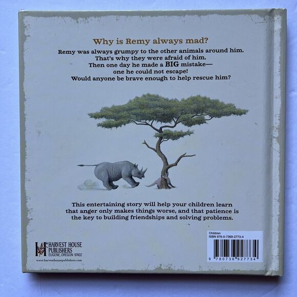 Set Of 3 Childrens Books Hardcover Remy the Rhino Good Night Gorilla and Pouch - Picture 4 of 10